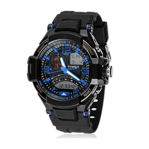AussieSuperStore Homeware Supplies Unisex Dual Movements 5ATM Water-proof Sports Alarm Chronograph Watch (Blue) CBSNK67876BLU